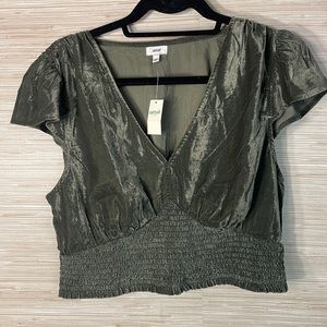 Aerie green Velvet crop